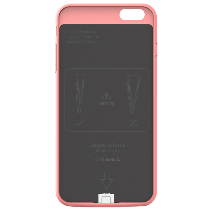 Чехол-аккумулятор Baseus Power Bank Case 2500mAh для iPhone 8 Розовый - Изображение 17541
