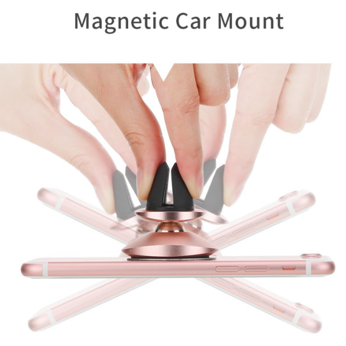 Автодержатель магнитный в воздуховод RockSpace Magnetic Car Mount Розовый - Изображение 17801