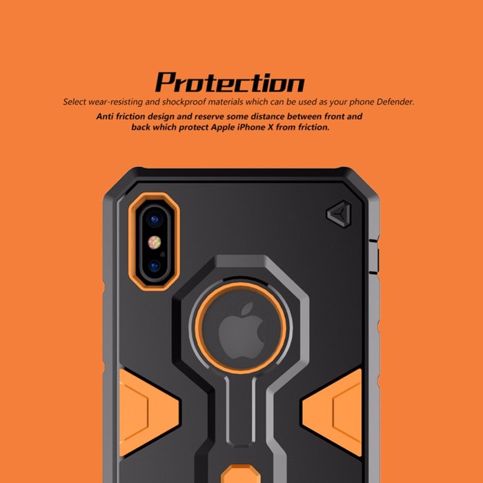 Противоударный чехол накладка Nillkin Defender 2 для iPhone X Черный - Изображение 29865