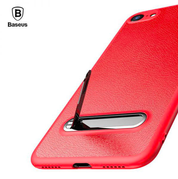 Чехол накладка с подставкой Baseus Happy Watching Support для iPhone 8 Красный - Изображение 18145