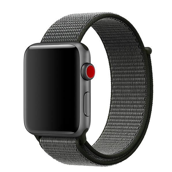 Ремешок нейлоновый Special case Nylon Sport для Apple Watch 3 / 2 / 1 (38mm) Черно-серый - Изображение 29995