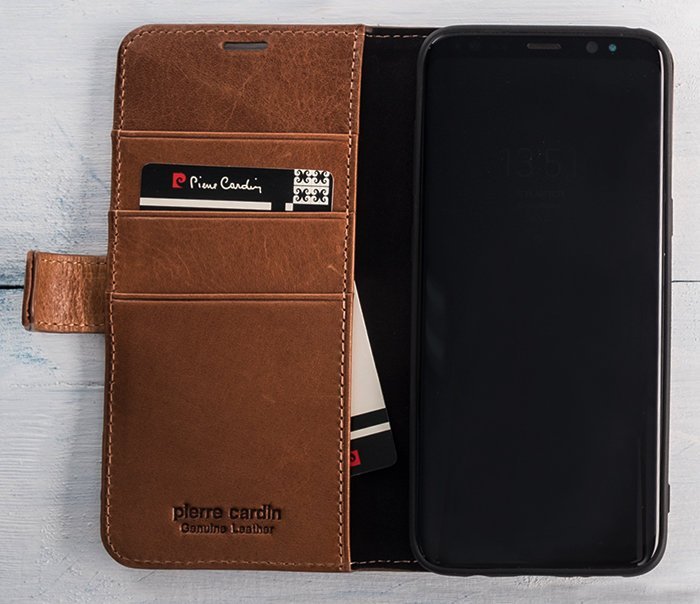 Кожаный чехол книжка Pierre Cardin для Samsung Galaxy S8 Plus Черный - Изображение 30081