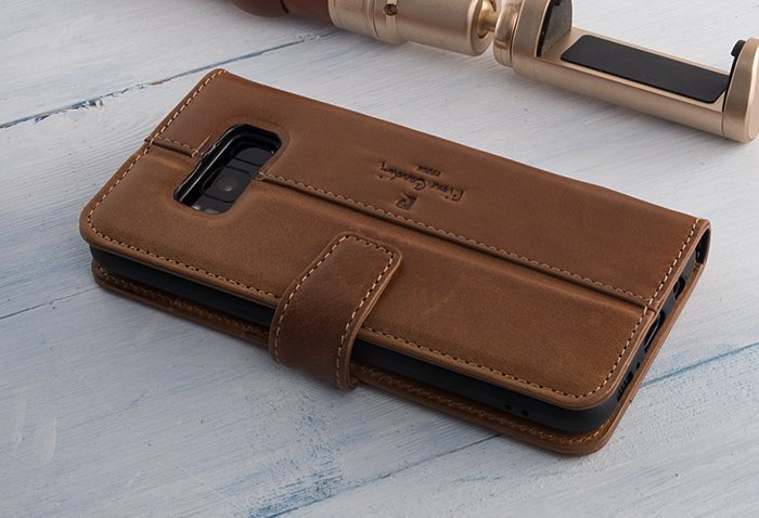 Кожаный чехол книжка Pierre Cardin для Samsung Galaxy S8 Plus Коричневый - Изображение 30099