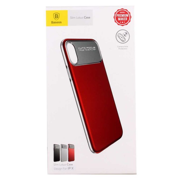 Чехол накладка Baseus Slim Lotus Case для iPhone X Красный - Изображение 30619