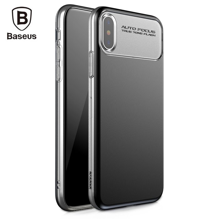 Чехол накладка Baseus Slim Lotus Case для iPhone X Черный - Изображение 30625