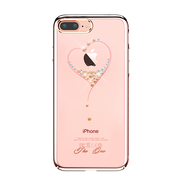 Чехол накладка Swarovski Kingxbar Starry Sky Rose Heart для iPhone 8 Plus Розовый - Изображение 18945