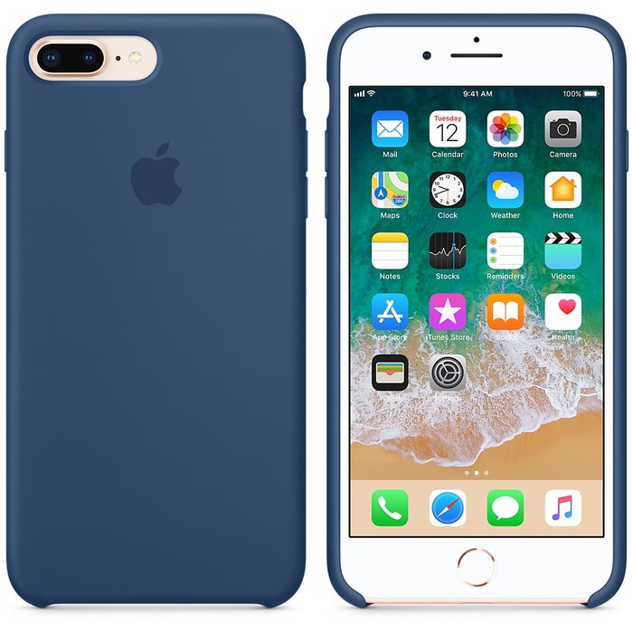 Силиконовый чехол накладка Apple Silicone Case для iPhone 8 Plus Синий - Изображение 19011