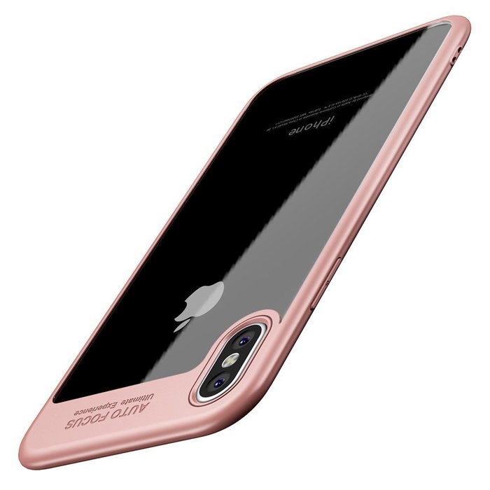 Чехол накладка Rock Auto Focus Series для iPhone X Розовый - Изображение 30913