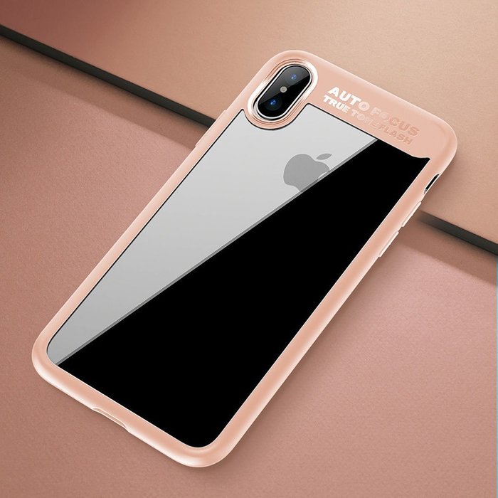 Чехол накладка Rock Auto Focus Series для iPhone X Розовый - Изображение 30921