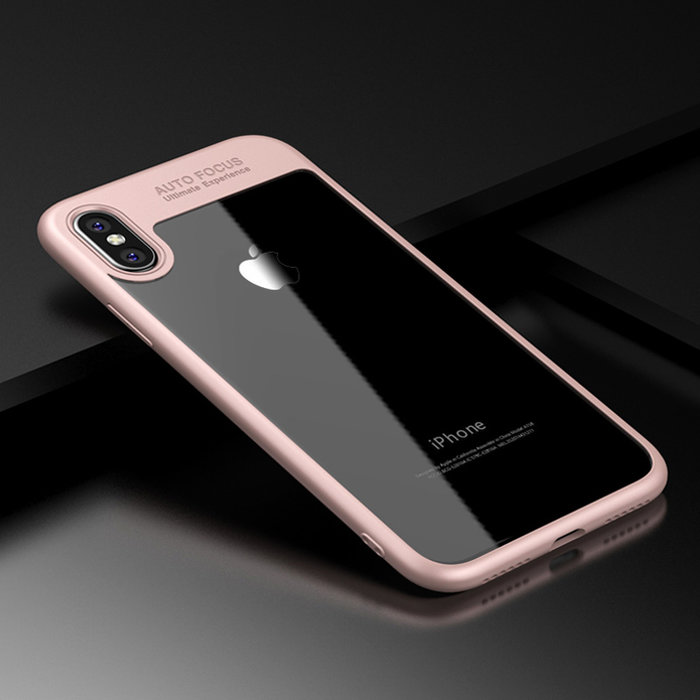 Чехол накладка Rock Auto Focus Series для iPhone X Розовый - Изображение 30923