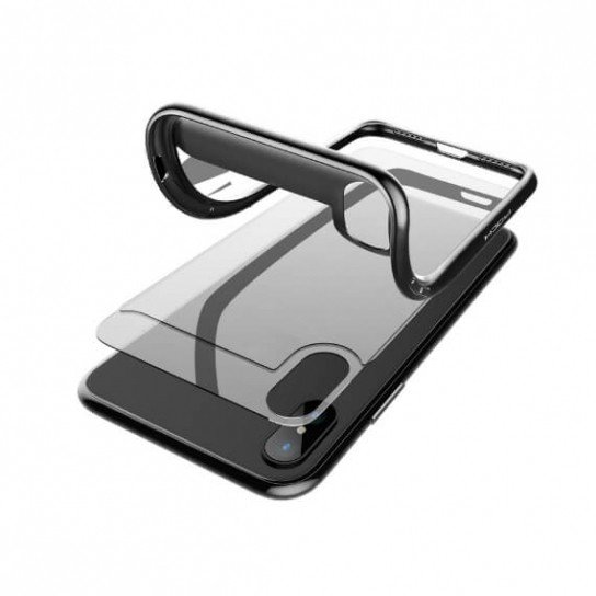 Чехол накладка Rock Auto Focus Series для iPhone X Черный - Изображение 30945