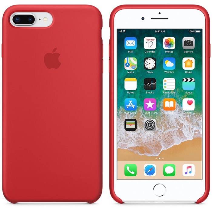 Силиконовый чехол накладка Apple Silicone Case для iPhone 8 Plus Красный - Изображение 19147