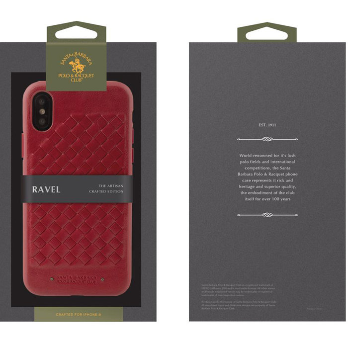 Кожаный чехол накладка Polo & Racquet Club Ravel для iPhone X Красный - Изображение 20421