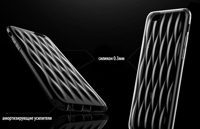 Чехол силиконовый Baseus Airbag для iPhone 6 Plus / 6S Plus Бирюзовый - Изображение 20651
