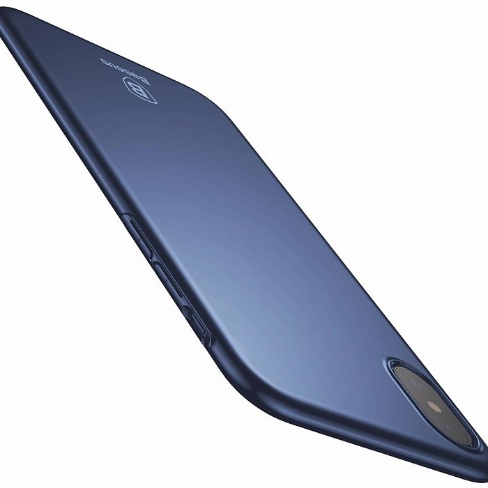 Чехол накладка Baseus Thin Case для iPhone X Синий - Изображение 31133