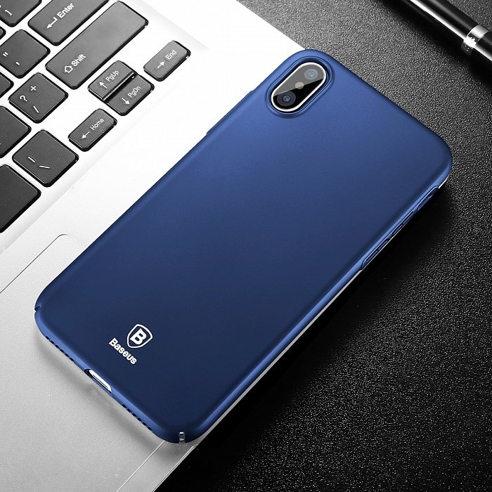 Чехол накладка Baseus Thin Case для iPhone X Синий - Изображение 31137
