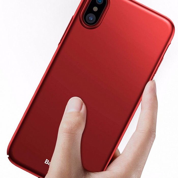Чехол накладка Baseus Thin Case для iPhone X Красный - Изображение 31163