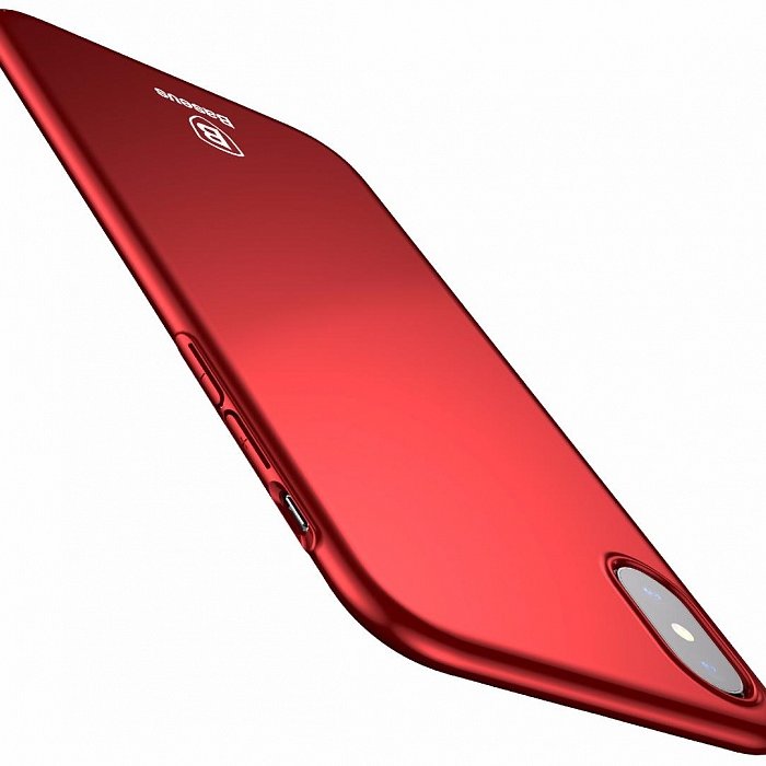 Чехол накладка Baseus Thin Case для iPhone X Красный - Изображение 31165