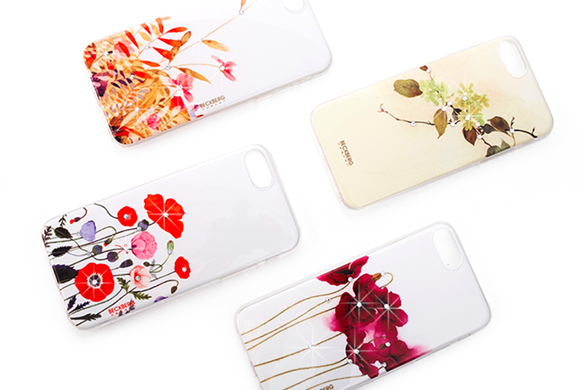 Cиликоновый чехол накладка Beckberg Flower Wood для iPhone 8 Plus Белый