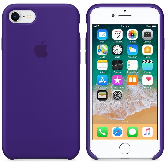 Силиконовый чехол накладка Apple Silicone Case для iPhone 8 Ультрафиолет - Изображение 20835