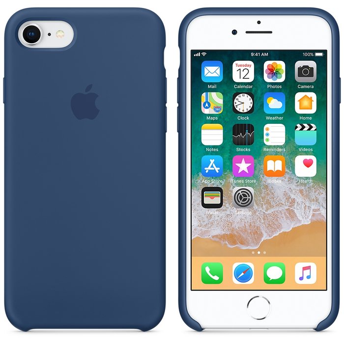 Силиконовый чехол накладка Apple Silicone Case для iPhone 8 Синий - Изображение 20861