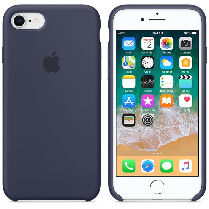 Силиконовый чехол накладка Apple Silicone Case для iPhone 8 Тёмно-синий - Изображение 20901