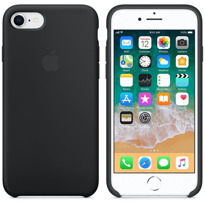 Силиконовый чехол накладка Apple Silicone Case для iPhone 8 Чёрный - Изображение 20911