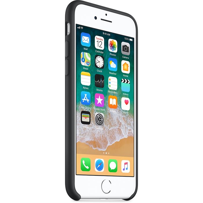 Силиконовый чехол накладка Apple Silicone Case для iPhone 8 Чёрный - Изображение 20917