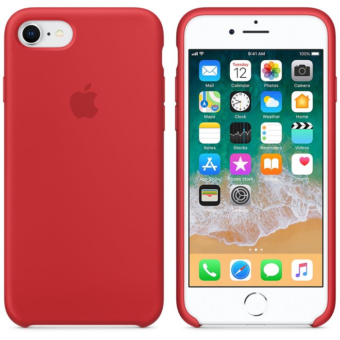 Силиконовый чехол накладка Apple Silicone Case для iPhone 8 Красный - Изображение 20921