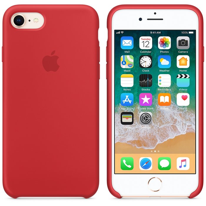 Силиконовый чехол накладка Apple Silicone Case для iPhone 8 Красный - Изображение 20925