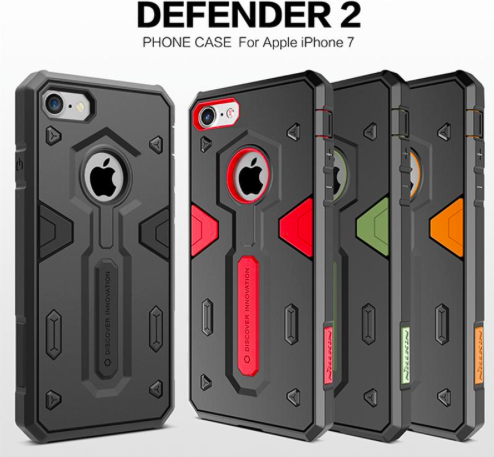 Противоударный чехол накладка Nillkin Defender 2 для iPhone 8 Черный - Изображение 21095