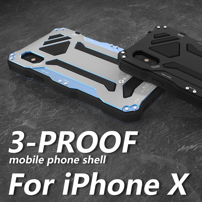 Противоударный чехол R-Just Gundam Three - Proof для iPhone X Синий - Изображение 21385