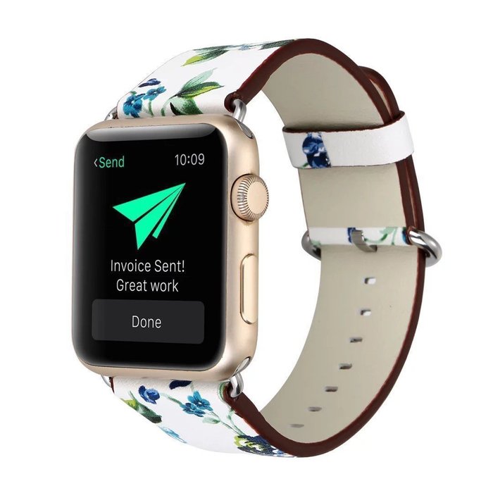 Ремешок кожаный для Apple Watch (42 мм) Цветы - Изображение 21389