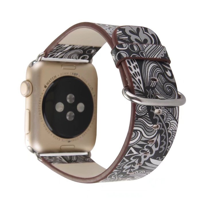 Ремешок кожаный для Apple Watch (42 мм) Черно-белый - Изображение 21405