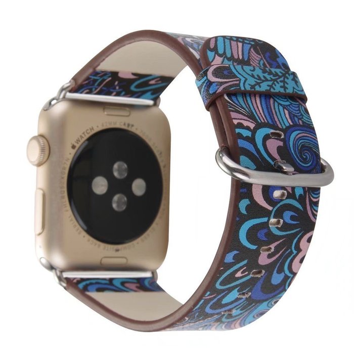Ремешок кожаный для Apple Watch (42 мм) Сине-голубой - Изображение 21409