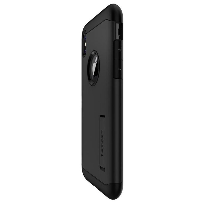 Противоударный чехол накладка Spigen Slim Armor для iPhone X Черный - Изображение 21551