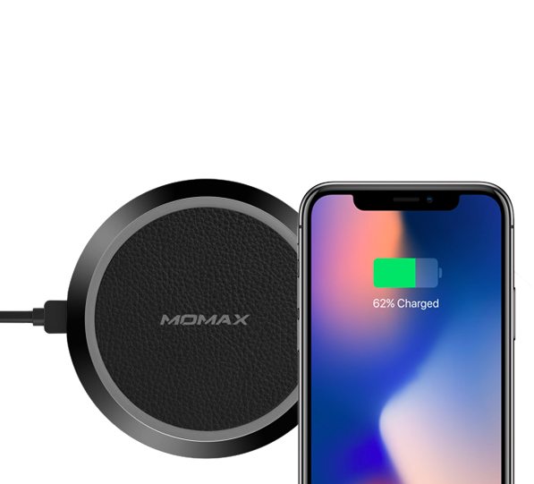 Быстрая беспроводная зарядка Momax Q.Pad Wireless Charger Черная - Изображение 21890