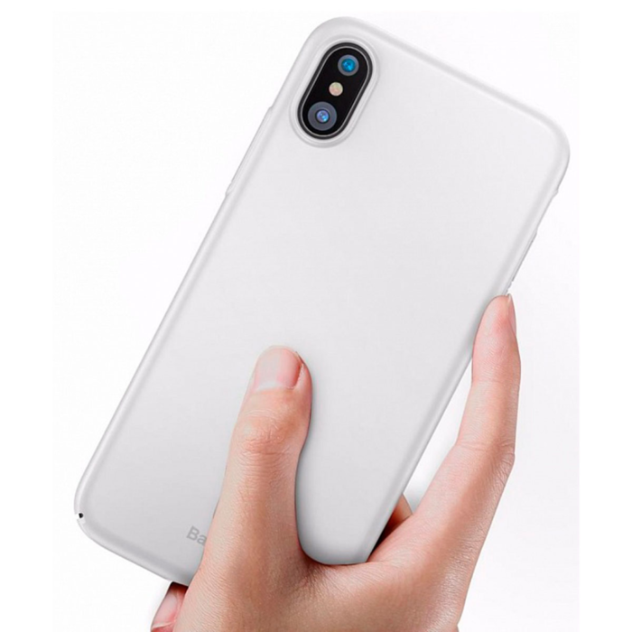 Чехол накладка Baseus Thin Case для iPhone X Белый - Изображение 31183