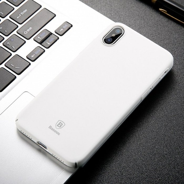 Чехол накладка Baseus Thin Case для iPhone X Белый - Изображение 31189