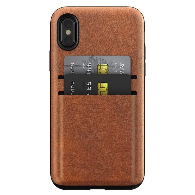 Кожаный чехол Nomad Leather Wallet Case для iPhone X Коричневый - Изображение 31549