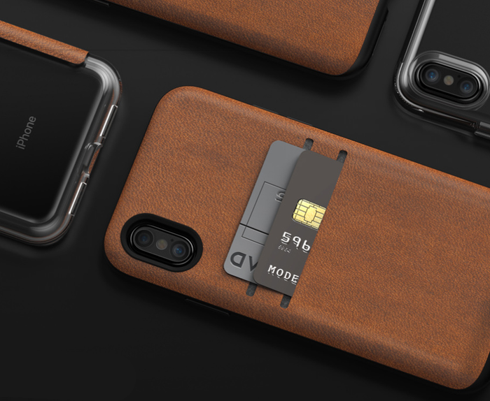 Кожаный чехол Nomad Leather Wallet Case для iPhone X Коричневый - Изображение 31565