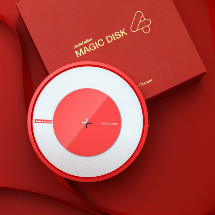 Быстрая беспроводная зарядка + лампа Nillkin Magic Disc 4 Красная - Изображение 31717