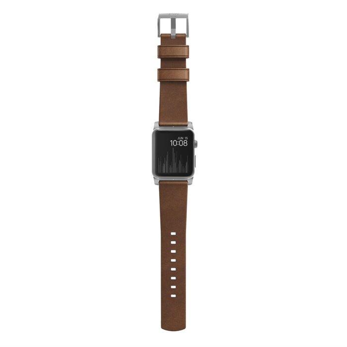 Ремешок кожаный Nomad Modern для Apple Watch (42мм) Серебряная застежка - Изображение 31871