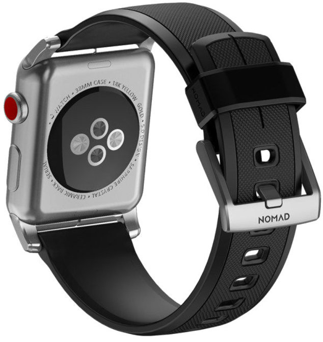 Ремешок силиконовый Nomad Rugged для Apple Watch (42мм) Серебряная застежка - Изображение 31965