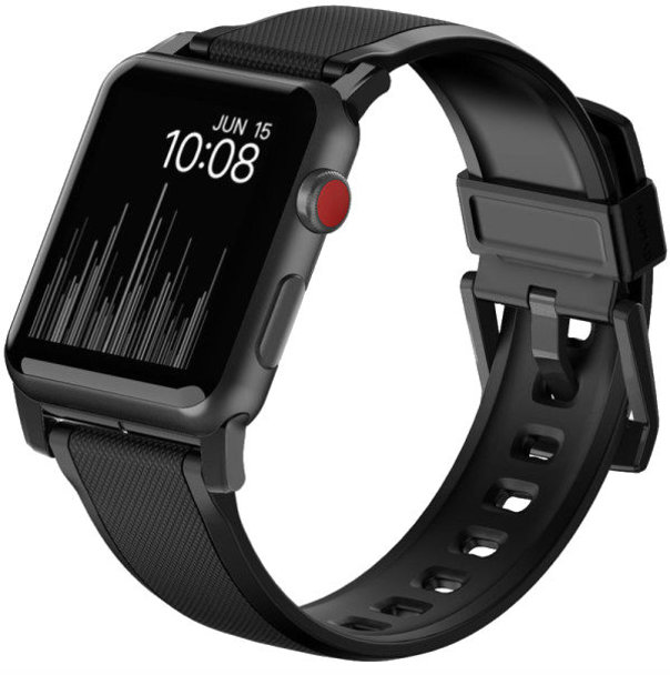 Ремешок силиконовый Nomad Rugged для Apple Watch (42мм) Черная застежка - Изображение 31981