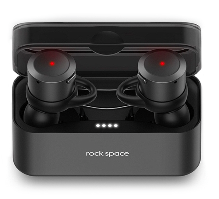 Беспроводные вакуумные Bluetooth наушники вкладыши с микрофоном Rock Space TWS Чёрные - Изображение 32337