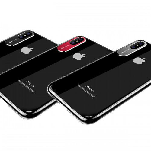Прозрачный чехол накладка с черной каймой Rock Space для iPhone X - Изображение 32653