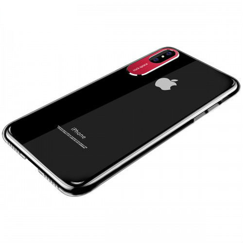 Прозрачный чехол накладка с красной каймой Rock Space для iPhone X - Изображение 32669