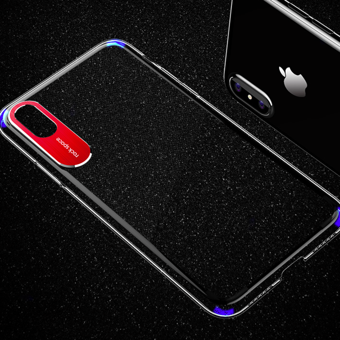 Прозрачный чехол накладка с красной каймой Rock Space для iPhone X - Изображение 32681