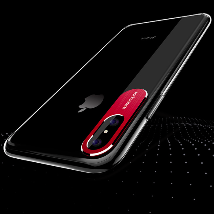 Прозрачный чехол накладка с красной каймой Rock Space для iPhone X - Изображение 32683